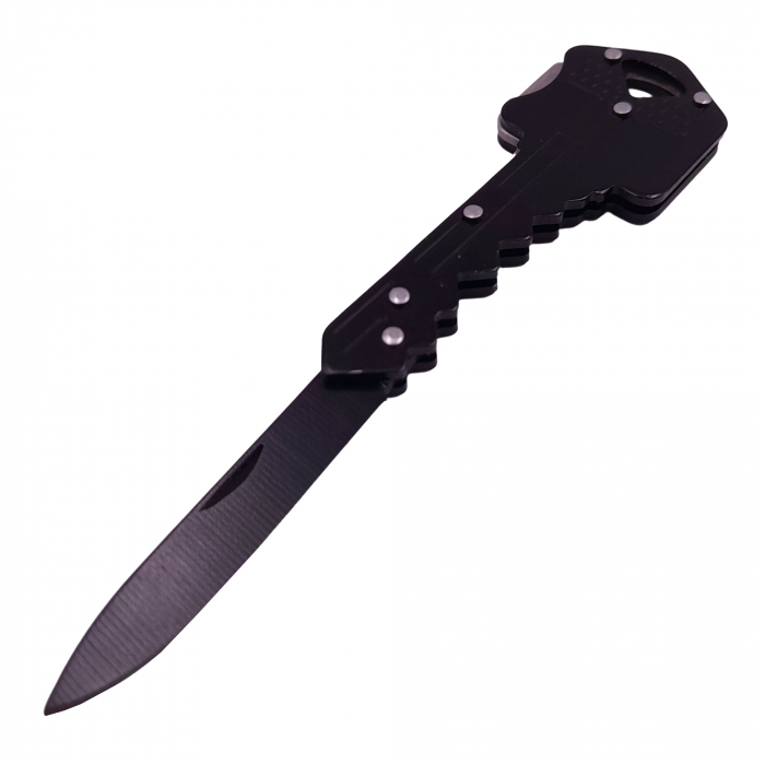 Briceag de buzunar tip cheie IdeallStore®, Key Blade, otel inoxidabil, 10 cm, negru [3]