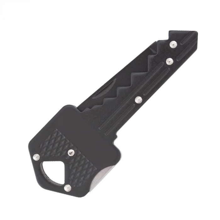Briceag de buzunar tip cheie IdeallStore®, Key Blade, otel inoxidabil, 10 cm, negru [8]