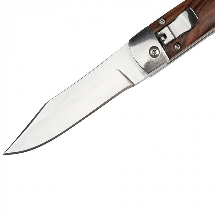 Briceag de vanatoare automat IdeallStore®, Cardinal Blade, otel inoxidabil, 21 cm, maro, husa inclusa [2]