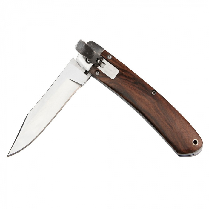 Briceag de vanatoare automat IdeallStore®, Cardinal Blade, otel inoxidabil, 21 cm, maro, husa inclusa [7]