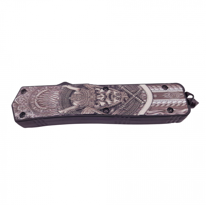 Briceag de vanatoare automat IdeallStore®, Chinese Hannya, 22 cm, negru, husa inclusa [7]