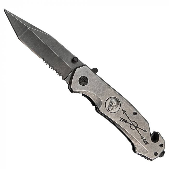 Briceag de vanatoare full metalic  IdeallStore®, Future Adventure, otel inoxidabil, 23 cm, argintiu [3]