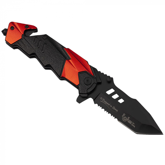 Briceag de vanatoare IdeallStore®, Fire Fighter, 21 cm, otel inoxidabil, negru, husa inclusa [6]