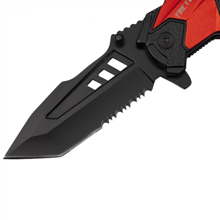 Briceag de vanatoare IdeallStore®, Fire Fighter, 21 cm, otel inoxidabil, negru, husa inclusa [2]