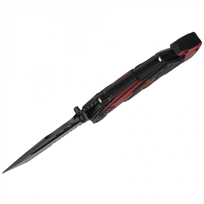 Briceag de vanatoare IdeallStore®, Fire Fighter, 21 cm, otel inoxidabil, negru, husa inclusa [3]