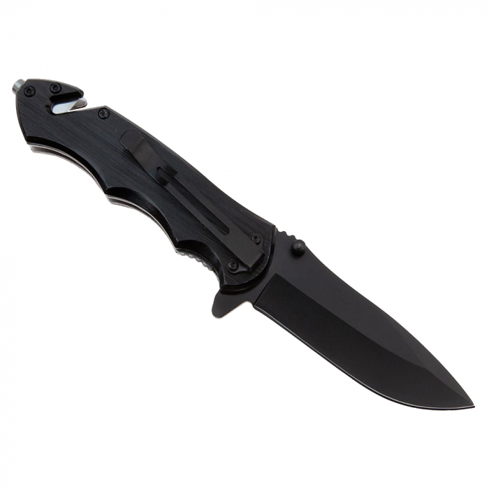 Briceag de vanatoare IdeallStore®, Firefighter Department, 21 cm, otel inoxidabil, negru, husa inclusa [5]