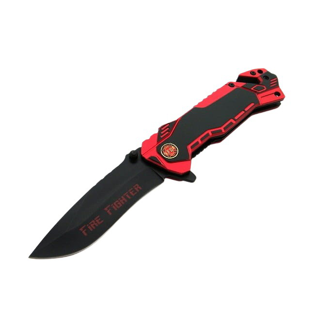Briceag de vanatoare IdeallStore®, Firefighter Rescue, 23 cm, otel inoxidabil, rosu, husa inclusa [3]