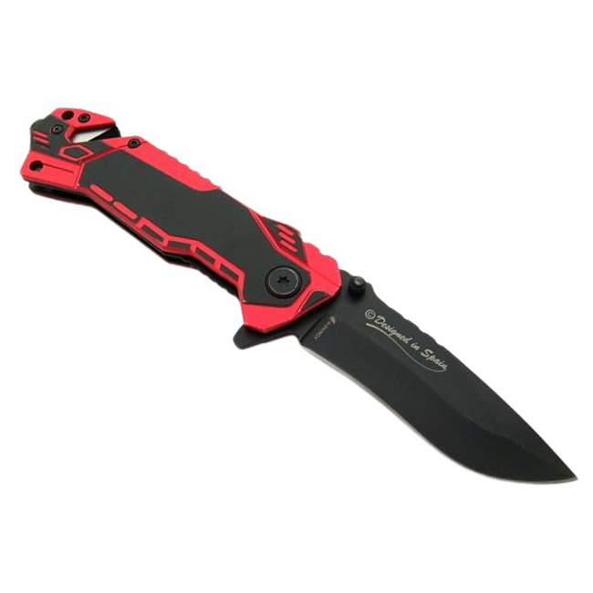 Briceag de vanatoare IdeallStore®, Firefighter Rescue, 23 cm, otel inoxidabil, rosu, husa inclusa [9]