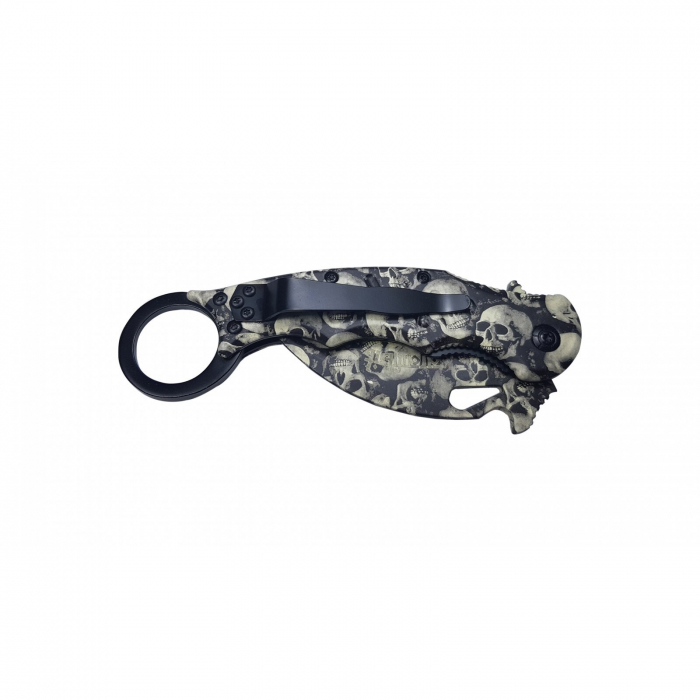 Briceag de vanatoare IdeallStore, karambit, Skull-Trooper, 20 cm, negru [3]