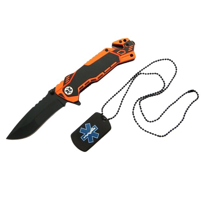 Briceag de vanatoare IdeallStore®, Medical Rescue, 20 cm, otel inoxidabil, negru, husa inclusa [3]