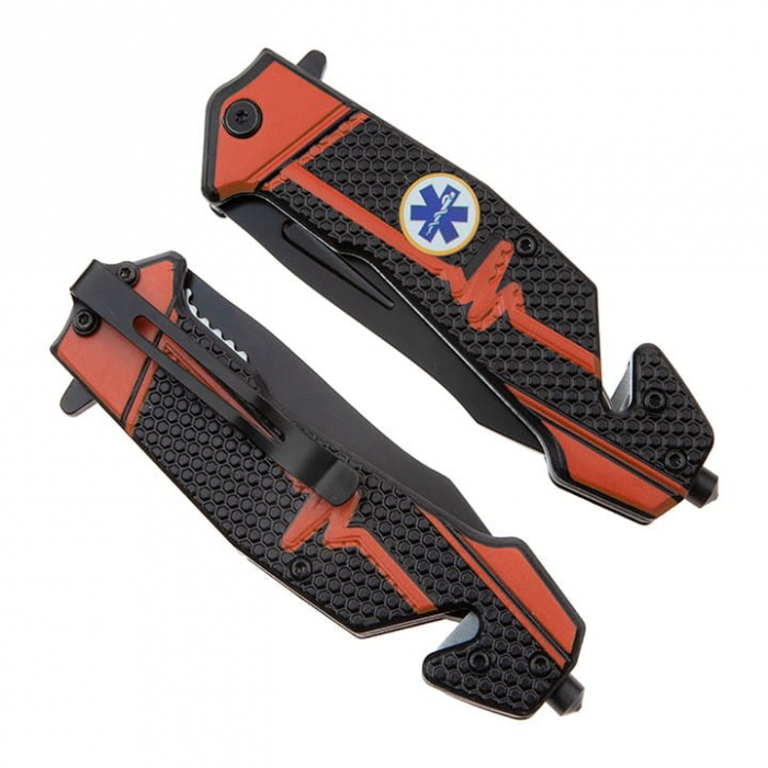 Briceag de vanatoare IdeallStore®, Medical Rescue, 22 cm, otel inoxidabil, negru [8]