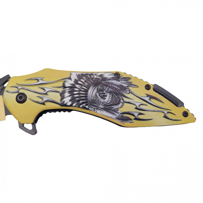 Briceag de vanatoare IdeallStore®, Past Shaman, otel inoxidabil, 21 cm, galben [3]