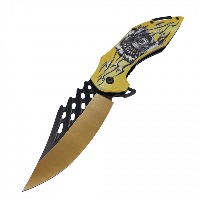 Briceag de vanatoare IdeallStore®, Past Shaman, otel inoxidabil, 21 cm, galben [2]