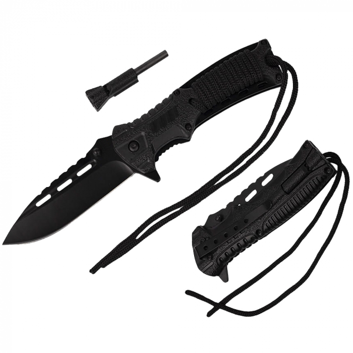Briceag de vanatoare IdeallStore®, Silent Future, otel inoxidabil, 21 cm, negru [2]