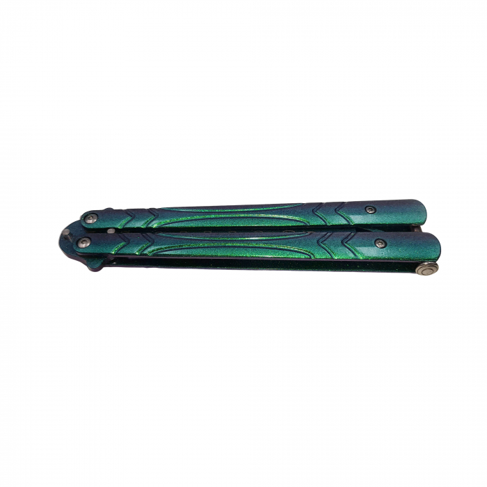 Briceag fluture de antrenament IdeallStore®, Missle Launch, otel inoxidabil, 24.5 cm, verde [6]