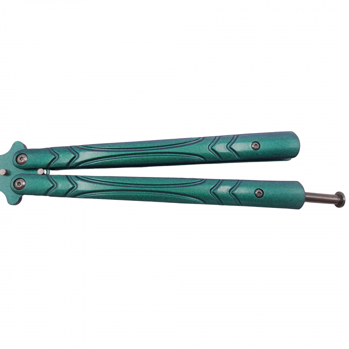 Briceag fluture de antrenament IdeallStore®, Missle Launch, otel inoxidabil, 24.5 cm, verde [4]