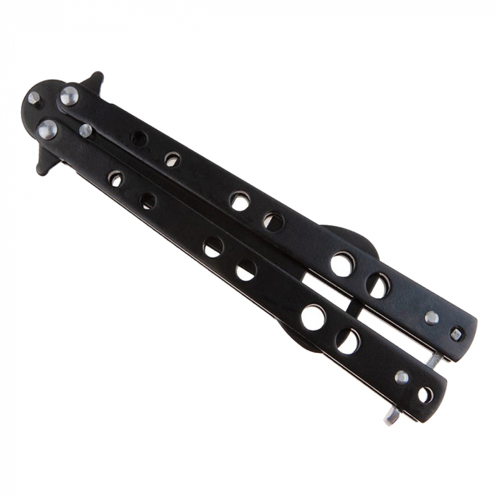 Briceag fluture de antrenament IdeallStore, model deschizator capace, At Your Service, negru, 20.5 cm [7]