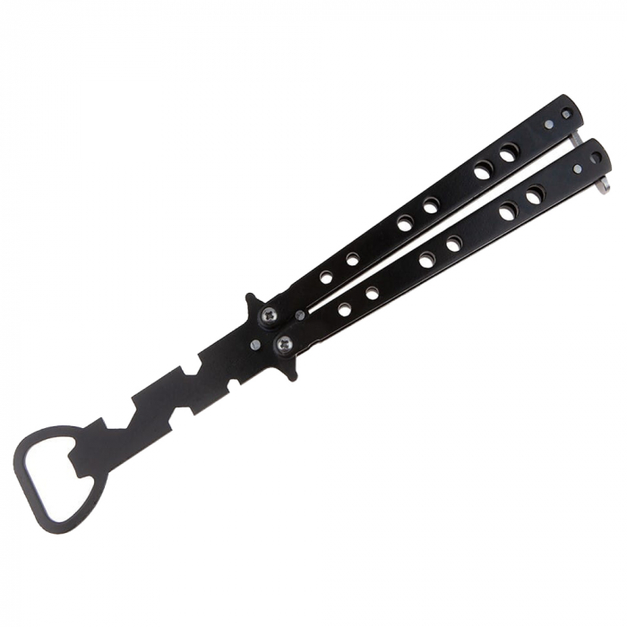Briceag fluture de antrenament IdeallStore, model deschizator capace, At Your Service, negru, 20.5 cm [3]