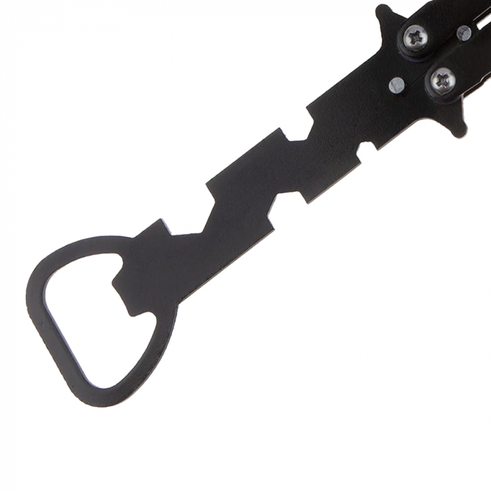 Briceag fluture de antrenament IdeallStore, model deschizator capace, At Your Service, negru, 20.5 cm [6]