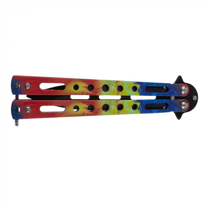 Briceag fluture de antrenament IdeallStore®, Romanian Spirit, otel inoxidabil, 22.5 cm, multicolor [9]