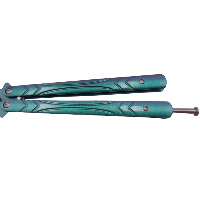 Briceag fluture de antrenament IdeallStore®, tip pieptan, Warrior Pace, 23.5 cm, verde [4]