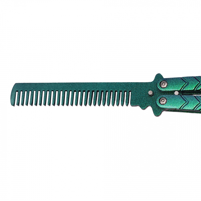 Briceag fluture de antrenament IdeallStore®, tip pieptan, Warrior Pace, 23.5 cm, verde [5]