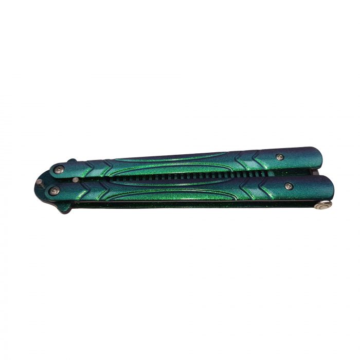 Briceag fluture de antrenament IdeallStore®, tip pieptan, Warrior Pace, 23.5 cm, verde [6]