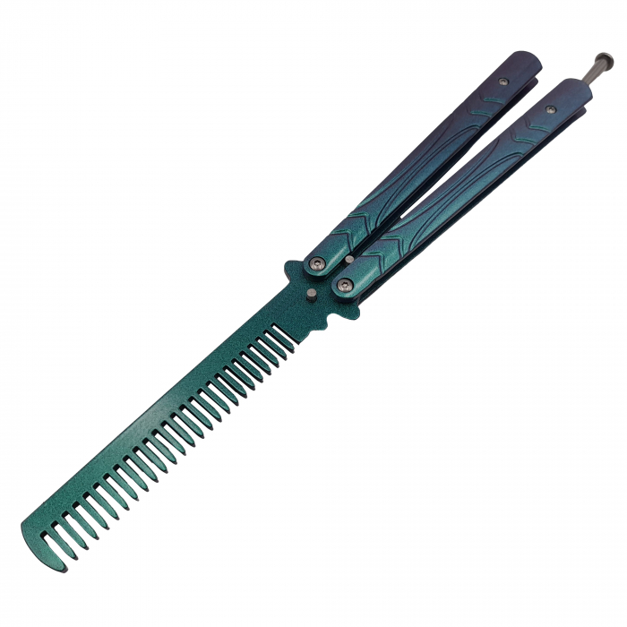 Briceag fluture de antrenament IdeallStore®, tip pieptan, Warrior Pace, 23.5 cm, verde [3]