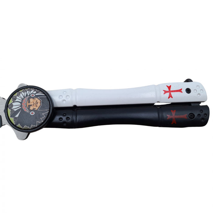 Briceag fluture de vanatoare IdeallStore®, Indian Chief, otel inoxidabil, 22.5 cm, multicolor [3]