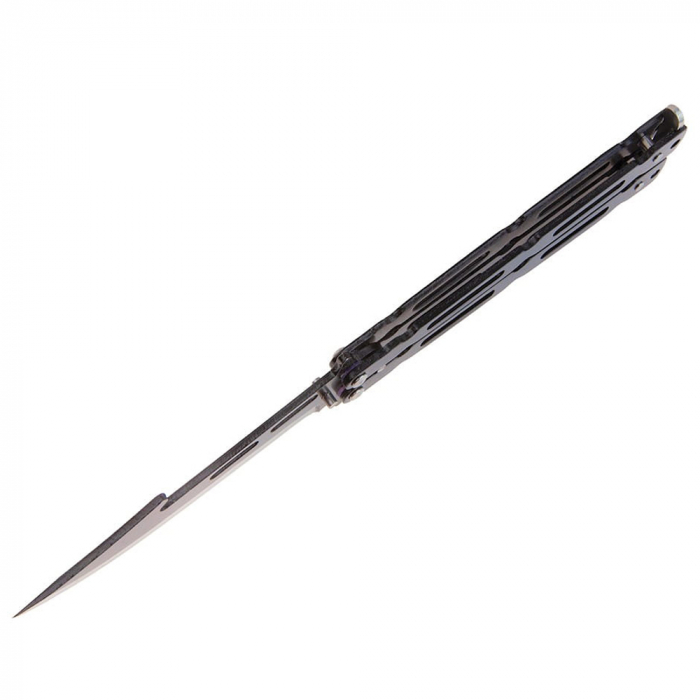 Briceag fluture IdeallStore®, Modern Blade, otel inoxidabil, 22 cm, negru [5]