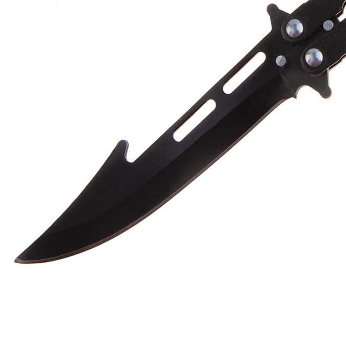 Briceag fluture IdeallStore®, Modern Blade, otel inoxidabil, 22 cm, negru [3]