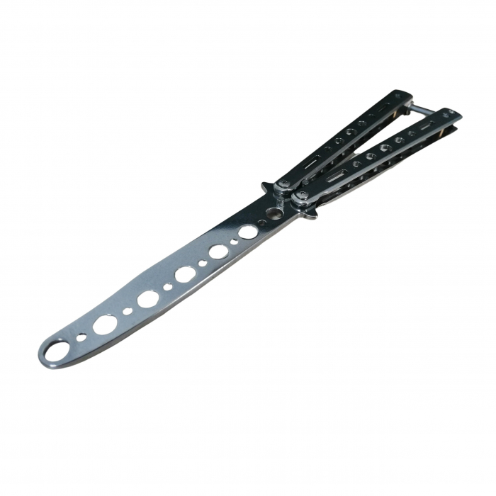 Briceag fluture de antrenament, otel inoxidabil, Silver Blade, 22.5 cm, argintiu [2]