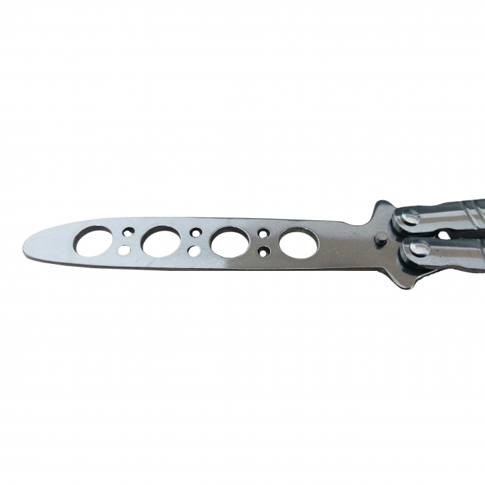 Briceag fluture antrenament, otel inoxidabil, Bullet Blade, 22 cm, argintiu [4]