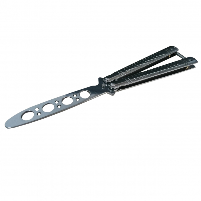 Briceag fluture antrenament, otel inoxidabil, Bullet Blade, 22 cm, argintiu [2]