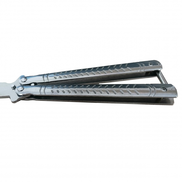 Briceag fluture antrenament, otel inoxidabil, Bullet Blade, 22 cm, argintiu [3]