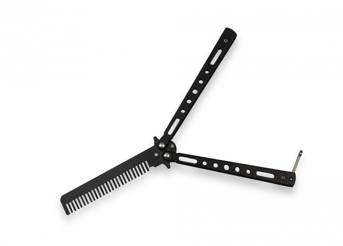 Briceag fluture, tip pieptan, Black Comb, 22 cm, negru [5]