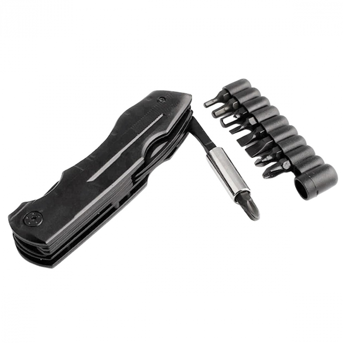 Briceag multifunctional IdeallStore®, Outdoor Comando, otel inoxidabil, 17 functii, 24 cm, negru, husa inclusa [2]