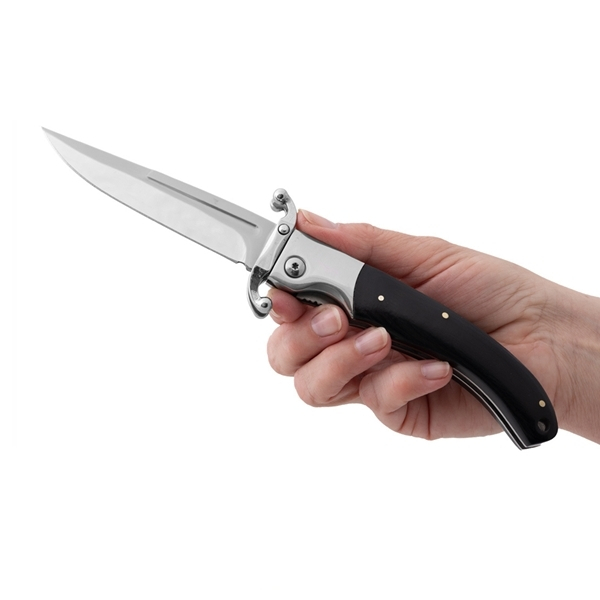 Set de doua bricege pliabile DEPOX®, lamă din oțel inoxidabil, mâner lemn, 23.5 cm, negru [9]