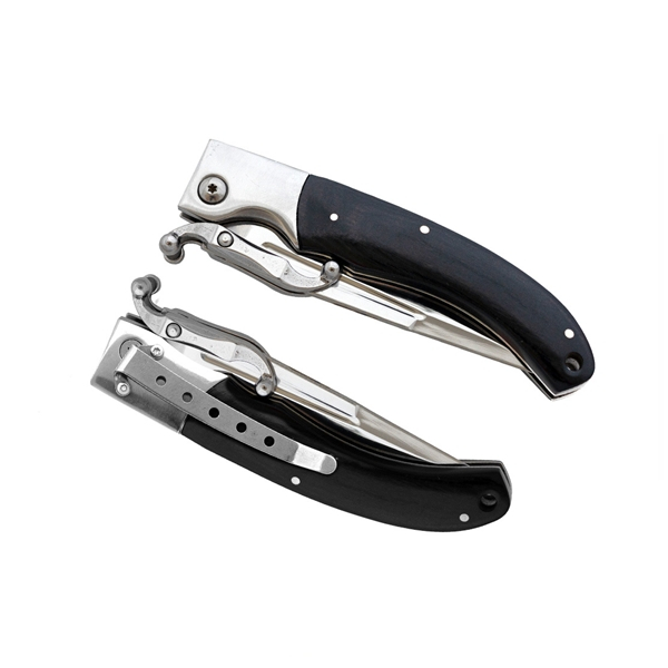 Briceag pliabil DEPOX®, lamă din oțel inoxidabil 420, mâner lemn și metal, 23.5 cm, negru [7]