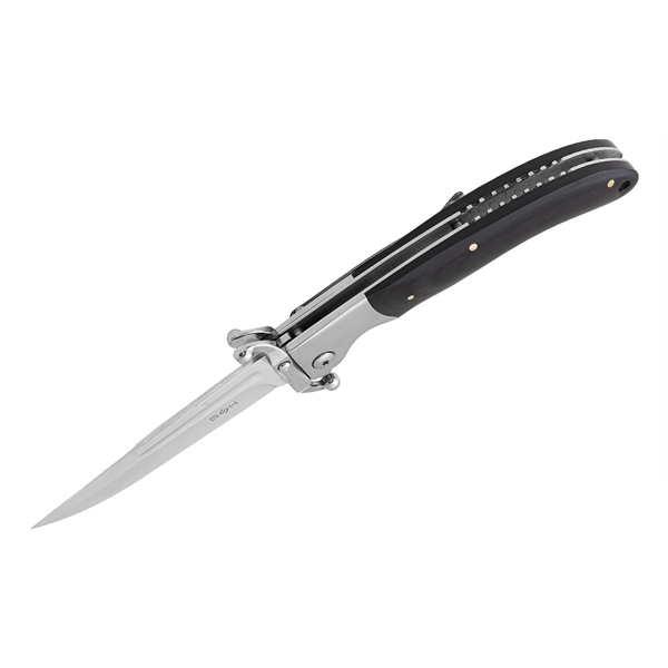 Briceag pliabil DEPOX®, lamă din oțel inoxidabil 420, mâner lemn și metal, 23.5 cm, negru [3]
