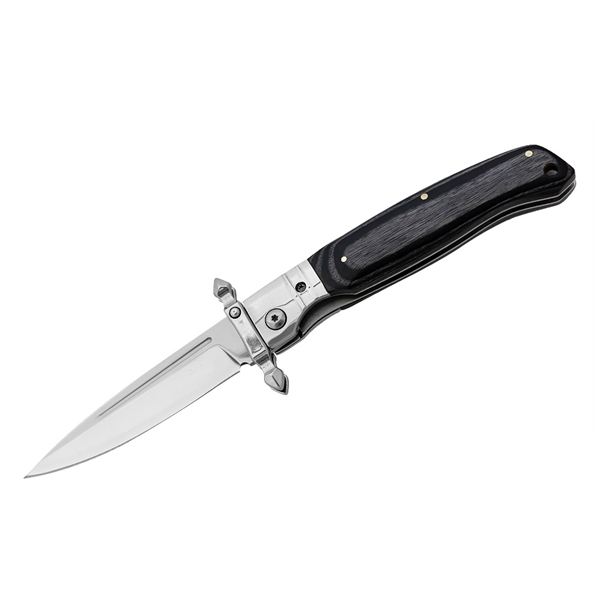 Set de doua bricege pliabile DEPOX®, lamă din oțel inoxidabil, mâner lemn, 23.5 cm, negru [10]