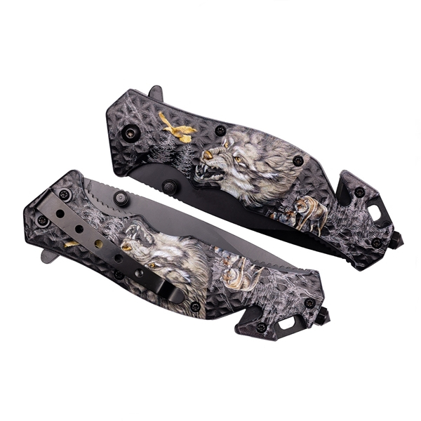 Briceag salvare , IdeallStore®, Fantasy Wolf, 21 cm, Otel inoxidabil [8]