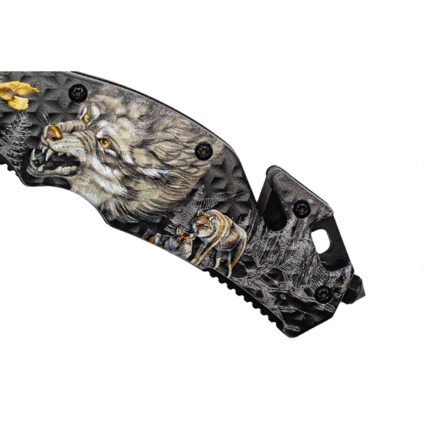 Briceag salvare , IdeallStore®, Fantasy Wolf, 21 cm, Otel inoxidabil [5]