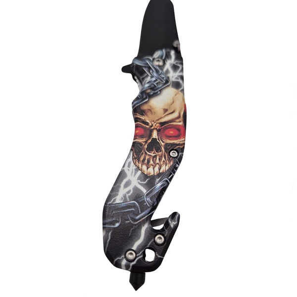Briceag semi-automat, IdeallStore®, Skull Head, dispozitiv spart geam, 20 cm [8]