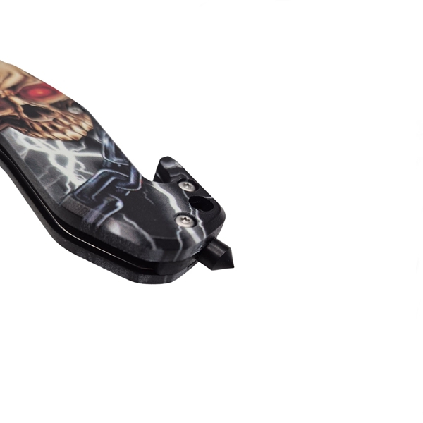 Briceag semi-automat, IdeallStore®, Skull Head, dispozitiv spart geam, 20 cm [10]