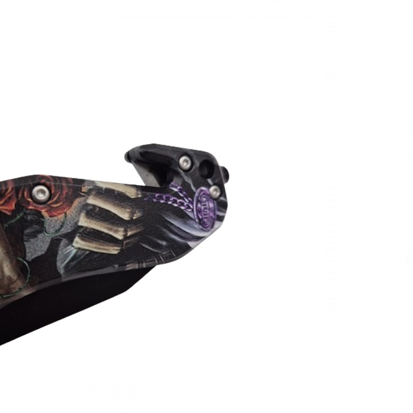 Briceag semi-automat, IdeallStore®, Skull Pocket, dispozitiv spart geam, 20 cm [12]