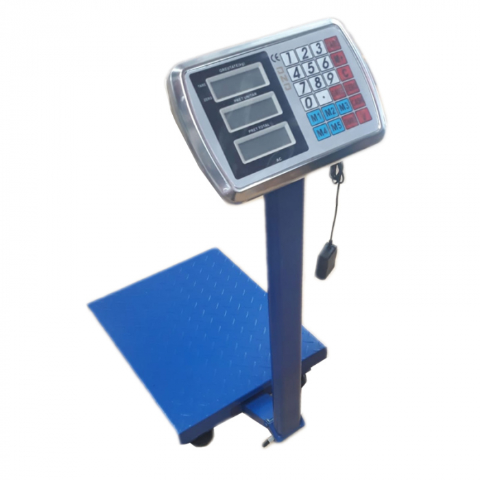 Cantar cu platforma IdeallStore®, brat rabatabil, display LCD, 350 kg, metalic, albastru [2]