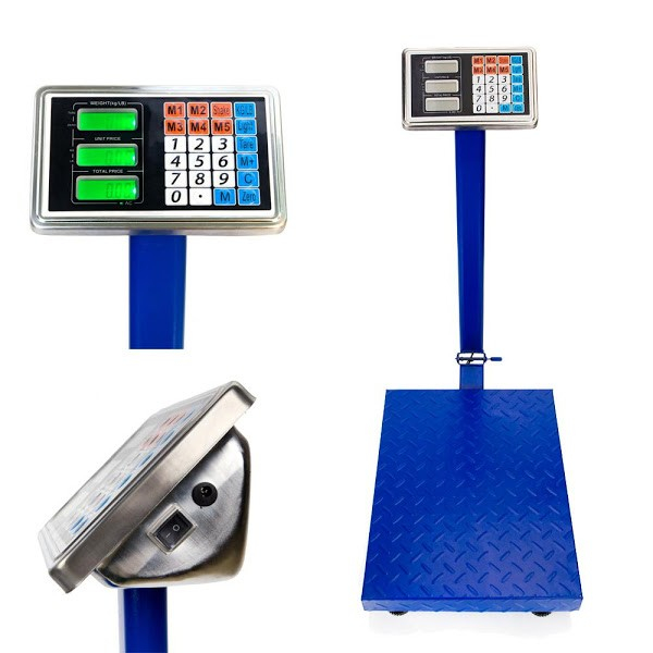 Cantar cu platforma IdeallStore®, brat rabatabil, display LCD, 350 kg, metalic, albastru [5]