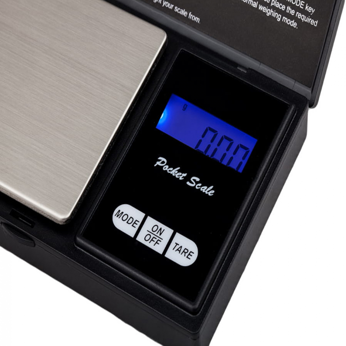 Cantar digital de buzunar IdeallStore®, Special Weight, afisaj LCD, protectie plastic, 13 cm, 200g maxim, negru [3]