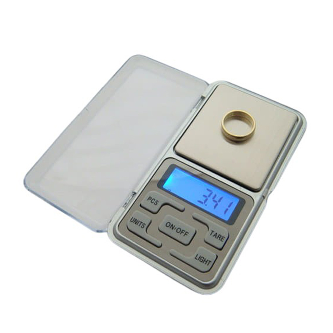 Cantar digital de buzunar IdeallStore®, True Weight, afisaj LCD, protectie plastic, 12 cm, 500g maxim, argintiu [2]